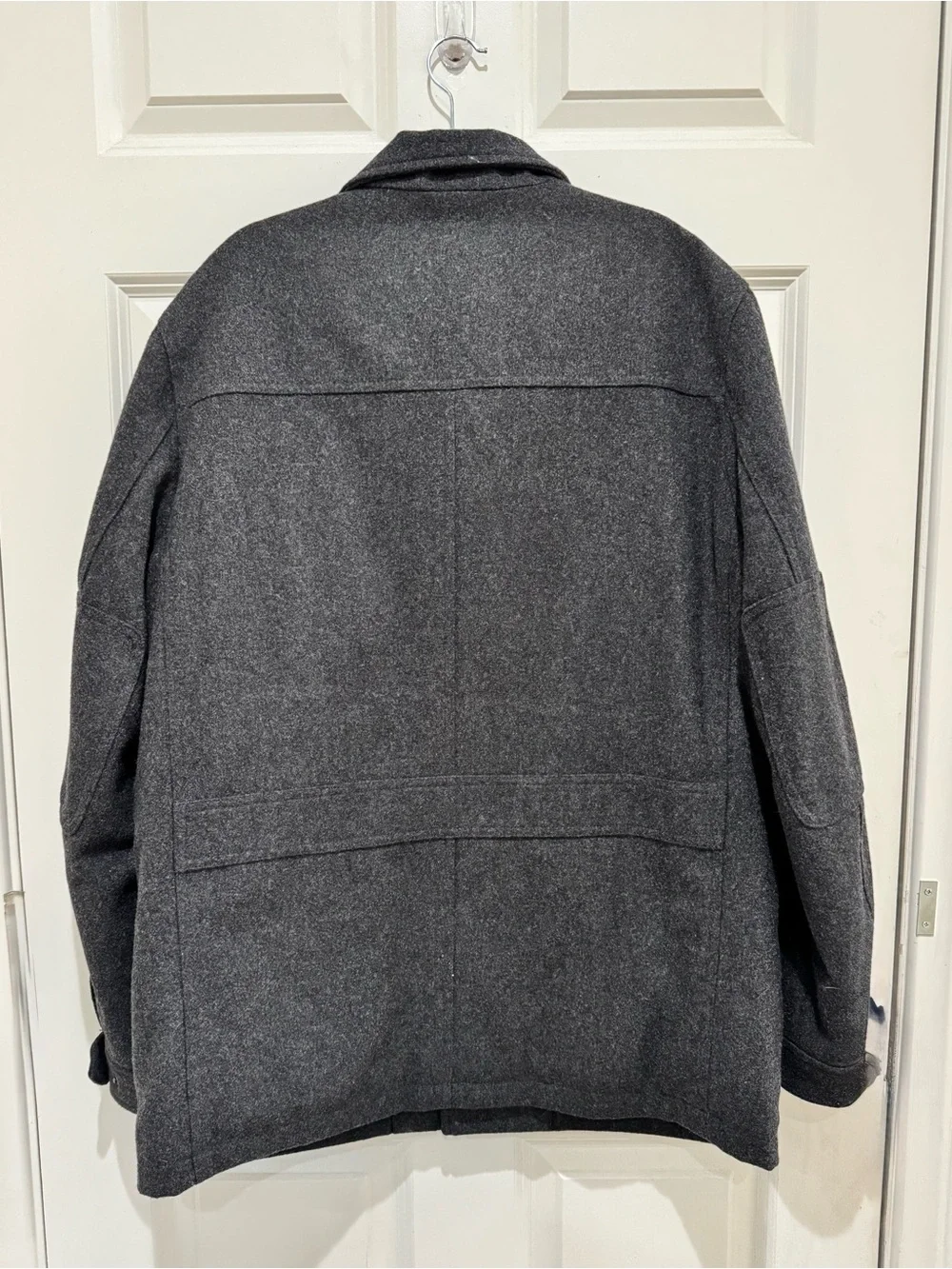 Michael Kors Men's Dark Gray Wool Blend Field Jacket Coat Sz L Button Quilted